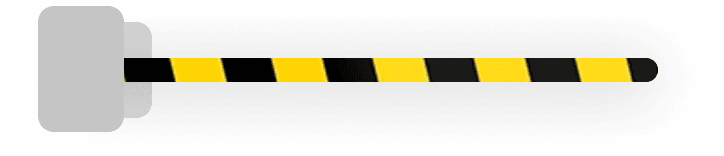 A parking barrier still in the lowered position